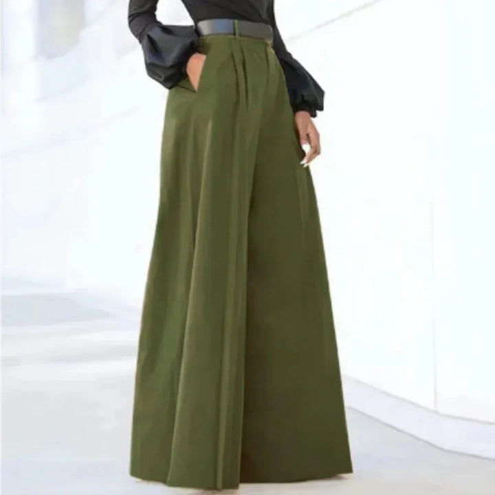 Pantalons Femmes à Jambe Large – Élégance en Couleur Unie pour Chaque Occasion