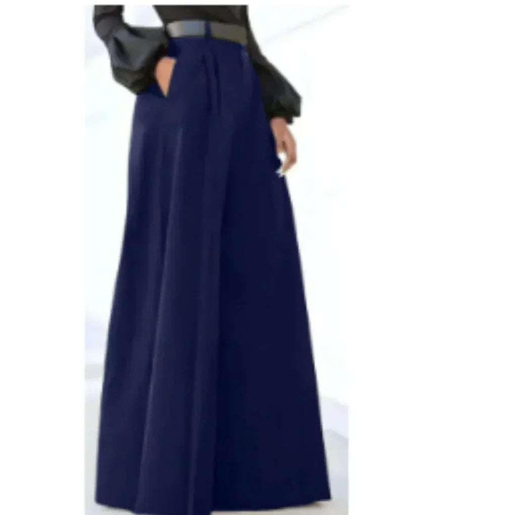 Pantalons Femmes à Jambe Large – Élégance en Couleur Unie pour Chaque Occasion