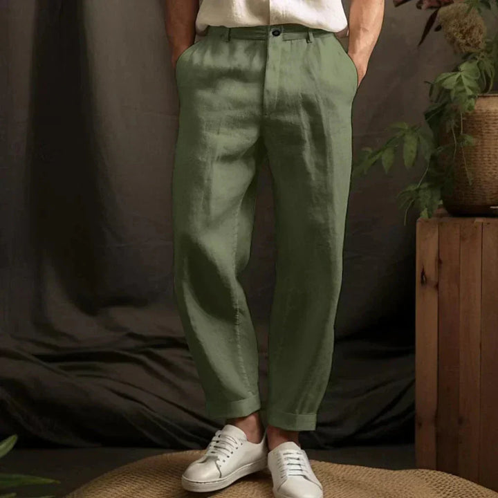 Pantalons Casual en Lin pour Hommes – Style Aéré pour Jours d'Été