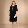 Eleanor | Robe Chiffon Plus Size Asymétrique Longueur Genou