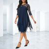 Scarlett | Robe en Chiffon Dentelle Taille Plus Manche Quart Asymétrique