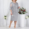 Isabella | Robe Midi en Dentelle Plus Size Brodée Florale