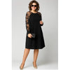 Madison | Robe à Lacet à Manches Plus Size A-Ligne Longueur Genou Élégante