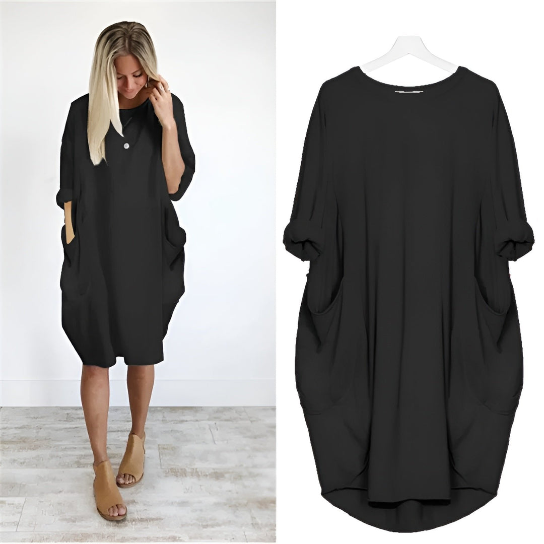 Chloe | Plus Size Midi Dress with Pockets Oversized Casual Comfort