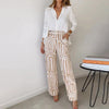 Eleanor | Ensemble Deux Pièces Grande Taille Chemise Boutonnée Pantalons Large