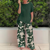 Madison | Ensemble Deux Pièces Grande Taille Floral Pantalons Large Jambe Top Détendu