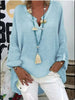 Olivia | Blouse Femme Taille Plus Col en V Manches Longues Coupe Relaxée