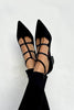 Scarlett | Ballerines à orteil pointu avec sangle de cheville et talons bas
