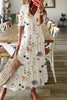 Florence | Robe Maxi Fleurie Boho à Manches Courtes