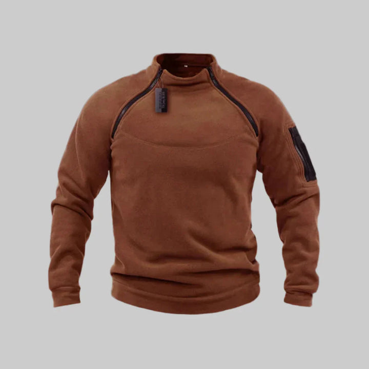 Pullover en polaire pour homme – Couche fonctionnelle pour utilisation en plein air et sur le terrain