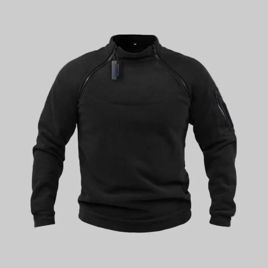Pullover en polaire pour homme – Couche fonctionnelle pour utilisation en plein air et sur le terrain