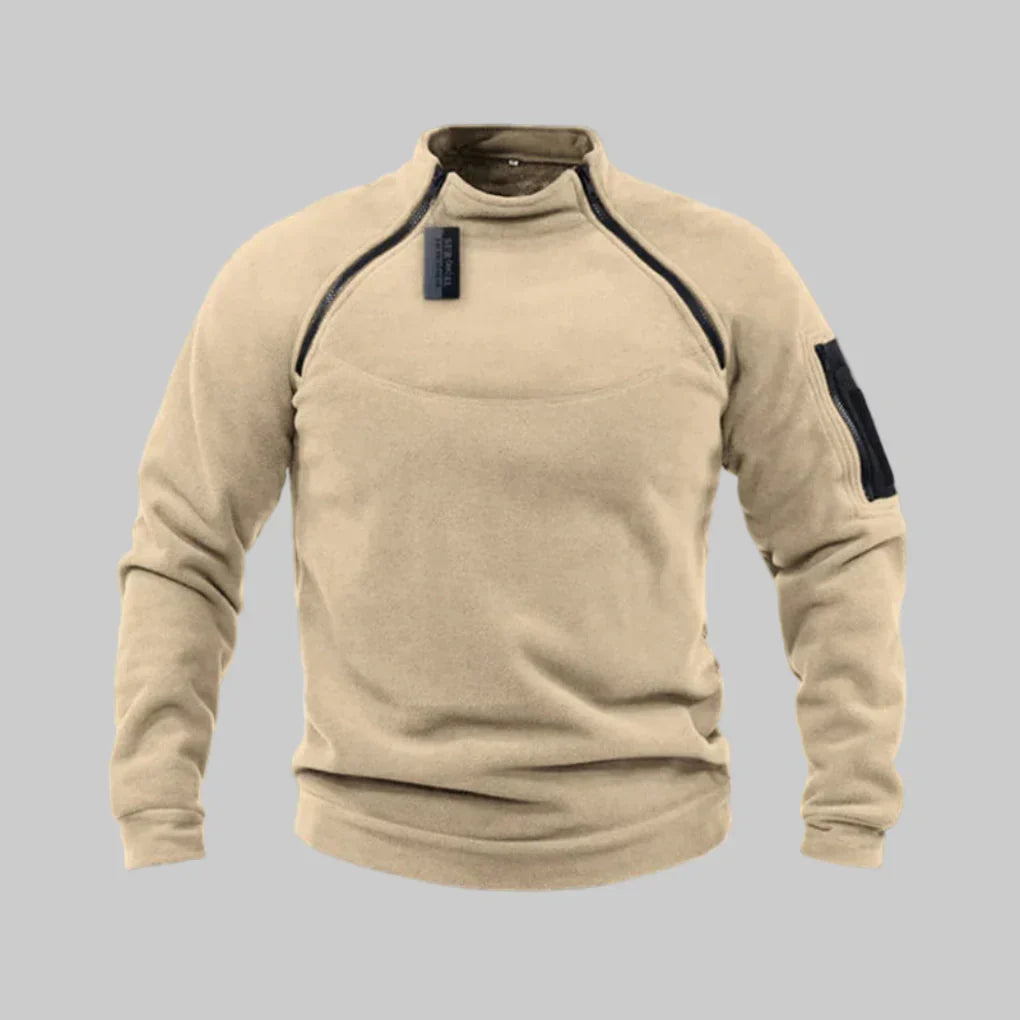 Pullover en polaire pour homme – Couche fonctionnelle pour utilisation en plein air et sur le terrain