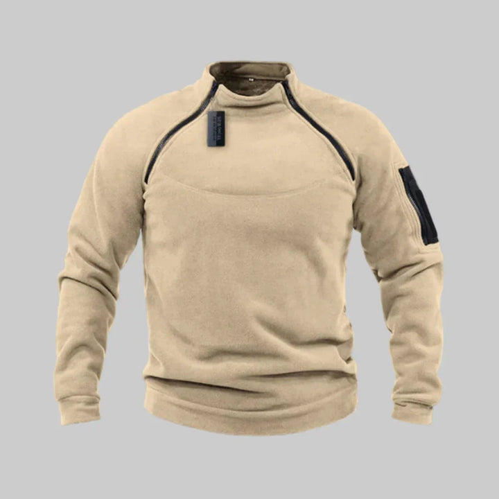 Pullover en polaire pour homme – Couche fonctionnelle pour utilisation en plein air et sur le terrain