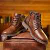 Bottes de costume en cuir pour hommes avec fermeture éclair élégantes et durables