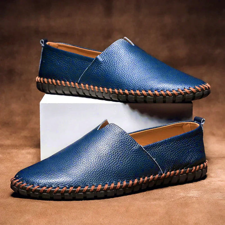 Mocassins Élegants Mat En Cuir Véritable