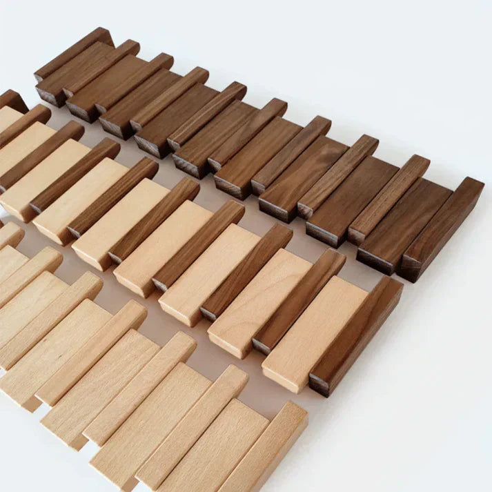 Porte Manteaux Mural en Bois Durable au Design Musical