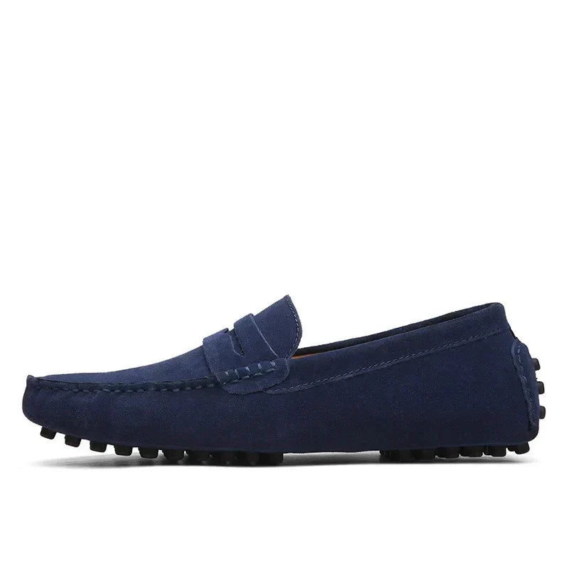 Mocassins en Suède Style Italien pour Hommes