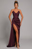 Charlotte | Robe Maxi en Satin Ruche Coeur de Lapin Fente