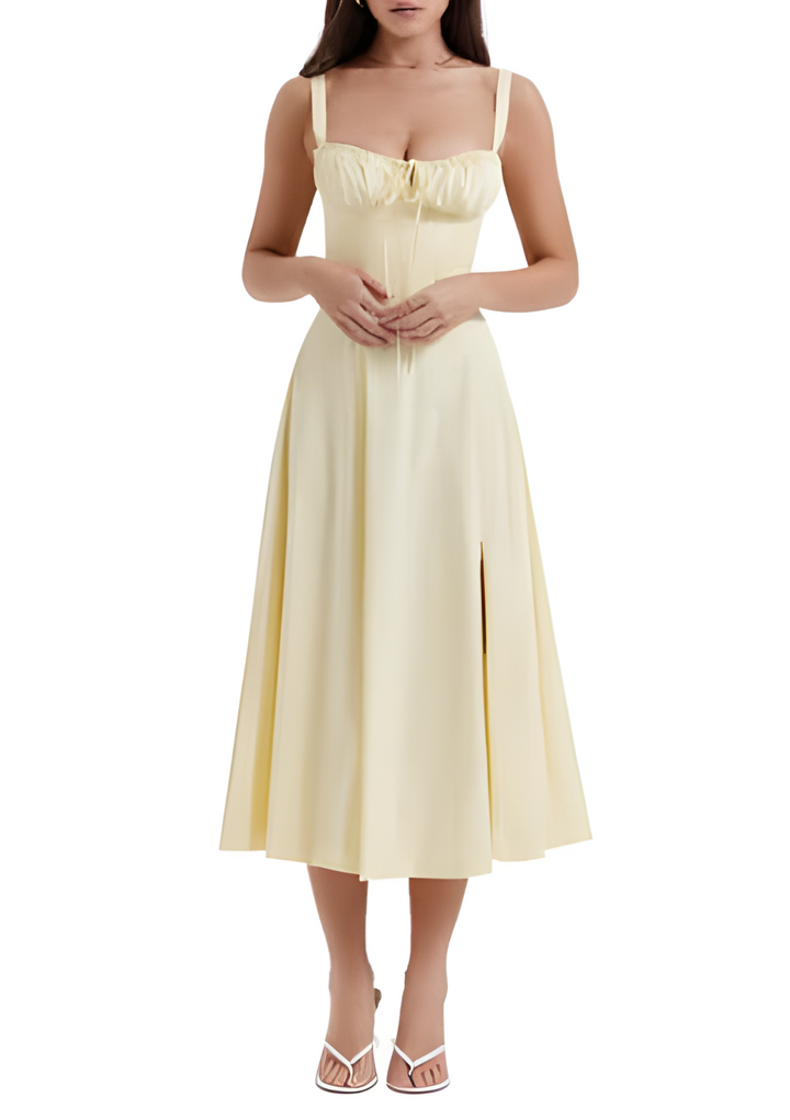 Robe Florale Sculptee à la Taille