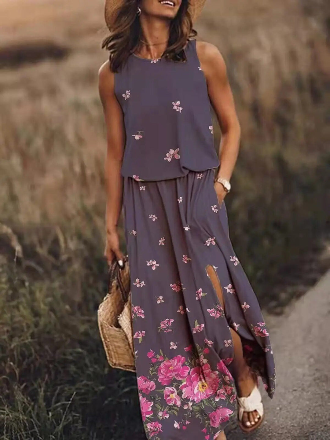 Layla | Sleeveless Maxi Dress Elastic Waist Bohemian Summer