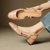 Eleanor | Escarpins Slingback Cuir Véritable Bout Amande Talon Bloc