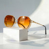 Emma | Lunettes de soleil style aviateur cadre or lentilles dégradées UV400