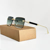 Mia | Lunettes Retro Carrées Or Cadre Titane Dégradé UV400