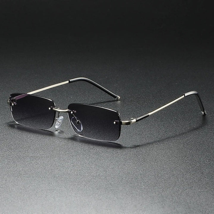 James | Sunglasses Rimless Rectangular Gold Gradient Tinted