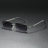 James | Lunettes sans monture rectangulaires or gradient teinté