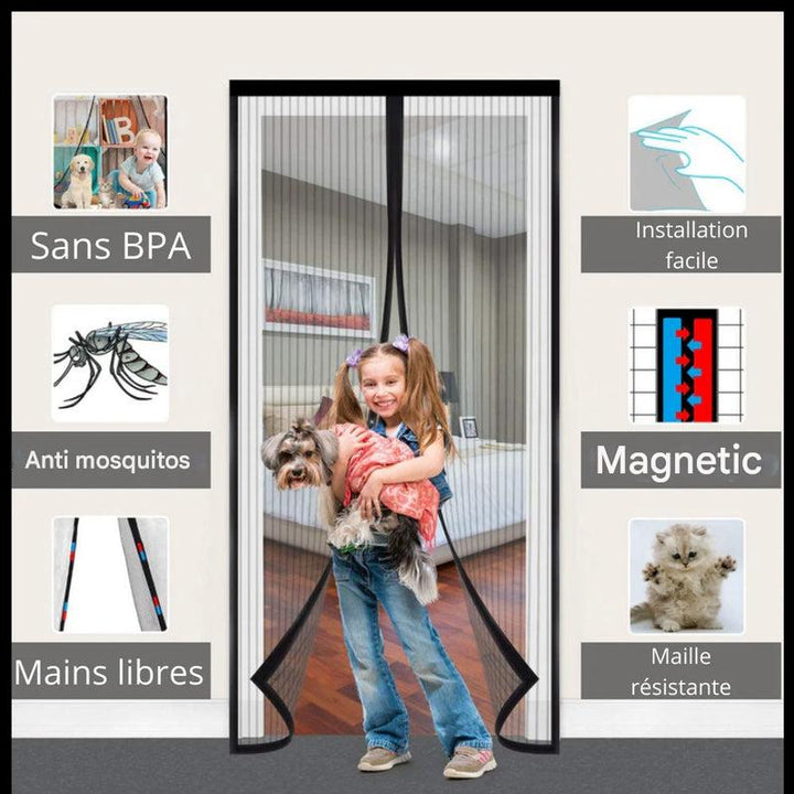 Porte Écran Magnétique – Barrière Insectes Mains Libres