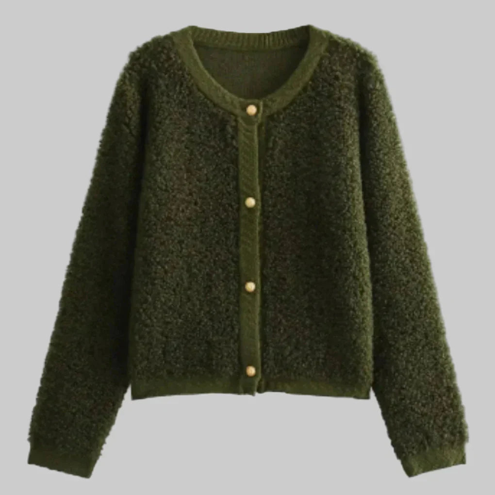 Cardigan à Boutons pour Femmes – Couche Douce avec Texture Déclaration