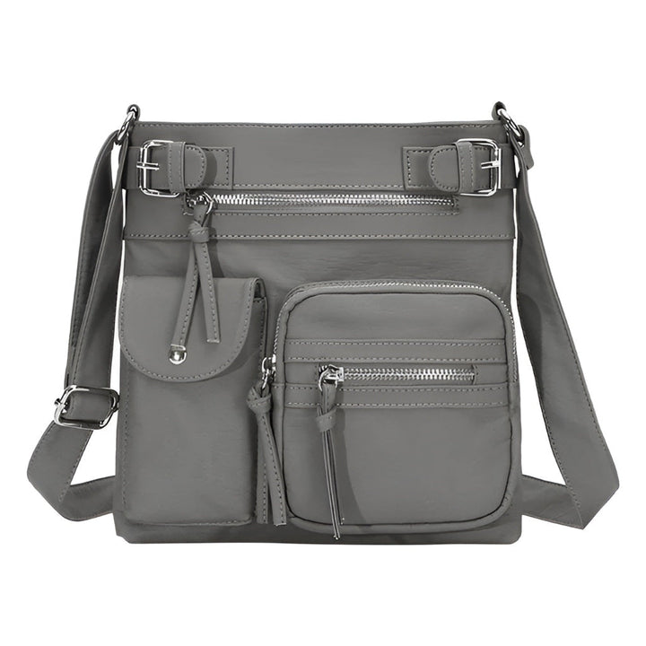 Sac à épaule en cuir multi-poches pour femme