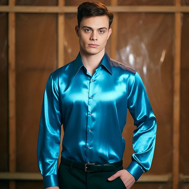 Chemise Brillante Style Affaires Homme