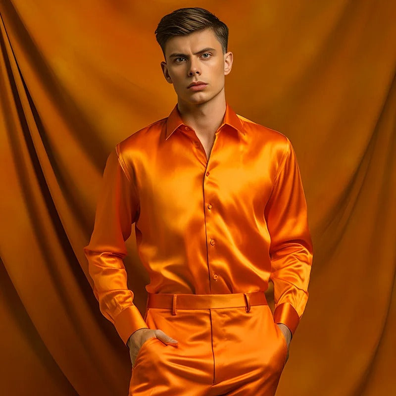 Chemise Brillante Style Affaires Homme