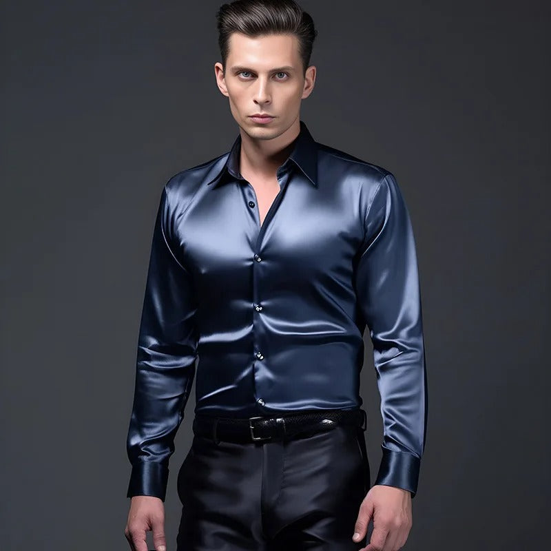 Chemise Brillante Style Affaires Homme