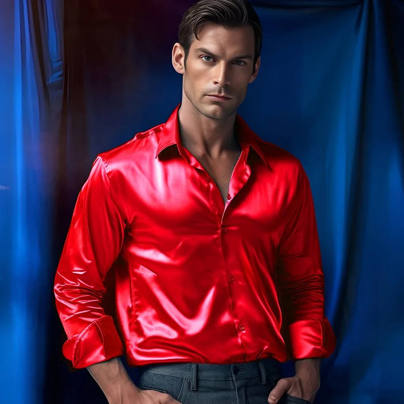 Chemise Brillante Style Affaires Homme