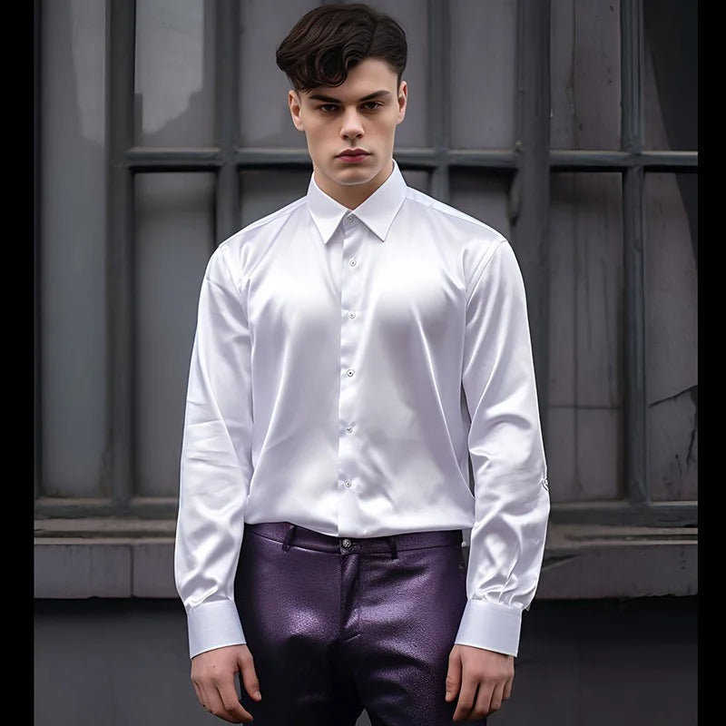 Chemise Brillante Style Affaires Homme