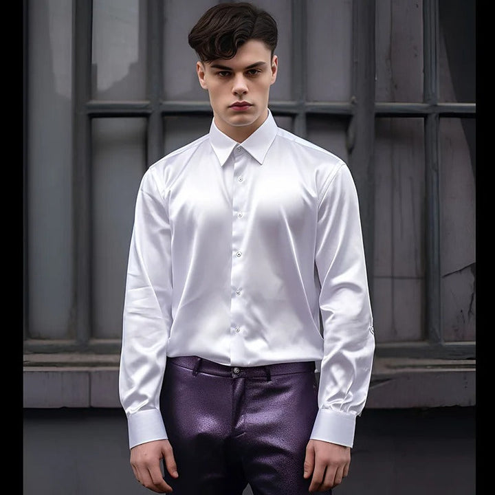 Chemise Brillante Style Affaires Homme