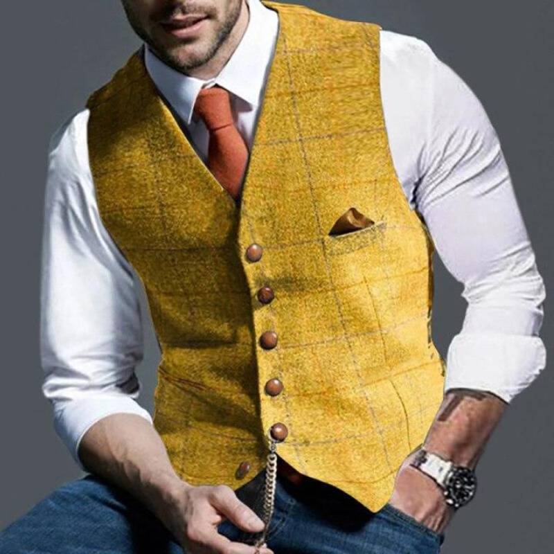 Gilet à Carreaux pour Hommes – Élégant avec un Attrait Polyvalent