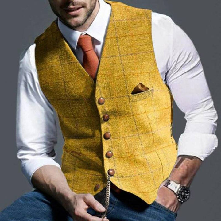 Gilet à Carreaux pour Hommes – Élégant avec un Attrait Polyvalent