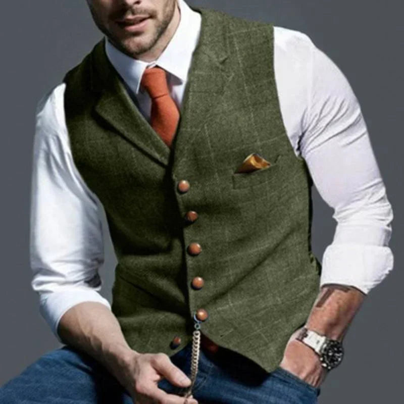 Gilet à Carreaux pour Hommes – Élégant avec un Attrait Polyvalent