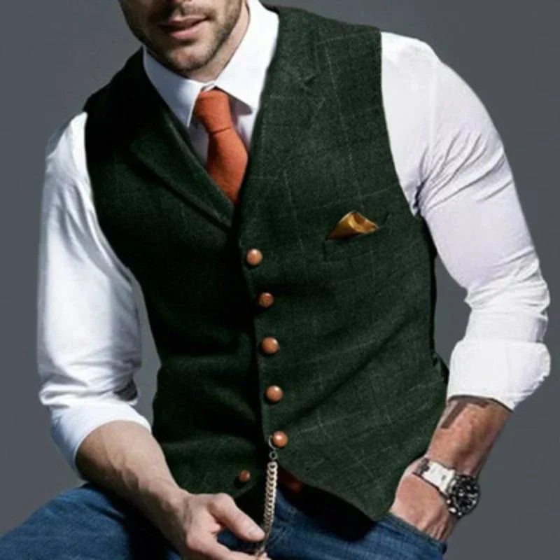 Gilet à Carreaux pour Hommes – Élégant avec un Attrait Polyvalent
