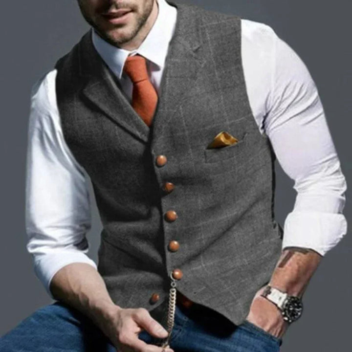 Gilet à Carreaux pour Hommes – Élégant avec un Attrait Polyvalent