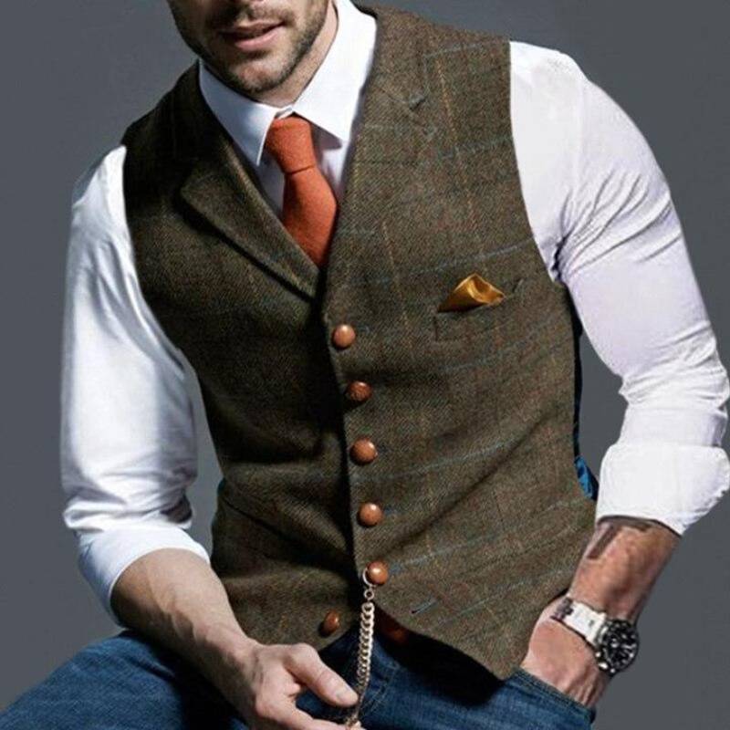 Gilet à Carreaux pour Hommes – Élégant avec un Attrait Polyvalent