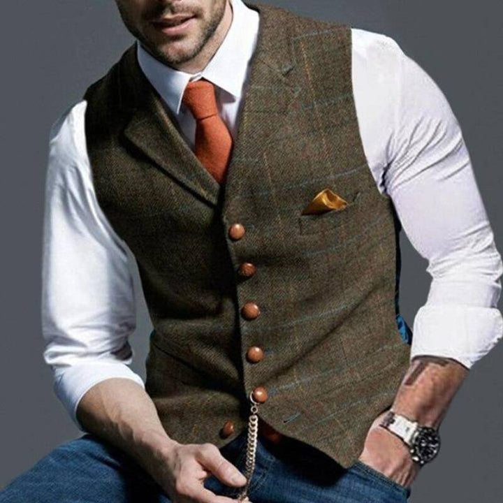 Gilet à Carreaux pour Hommes – Élégant avec un Attrait Polyvalent