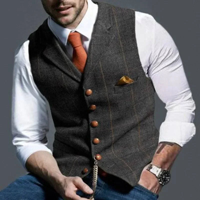Gilet à Carreaux pour Hommes – Élégant avec un Attrait Polyvalent