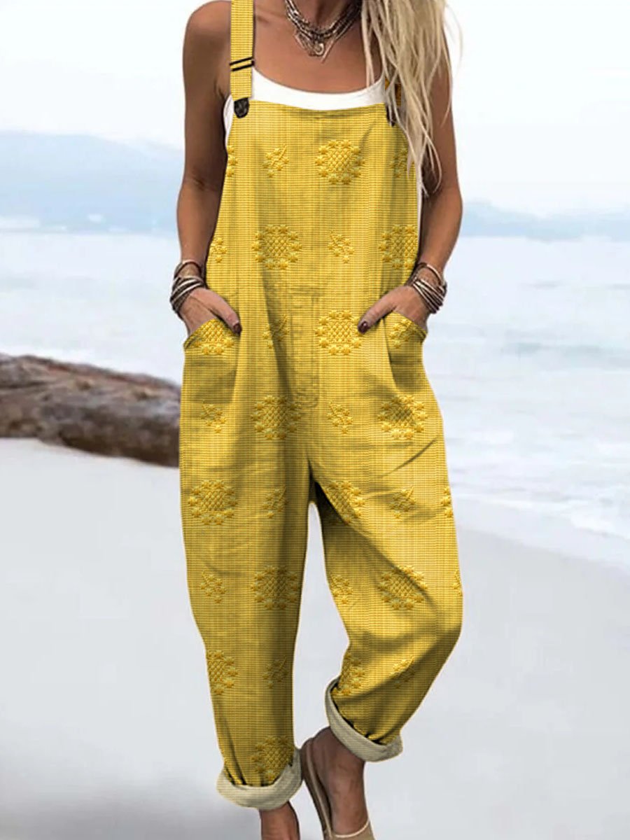 Amelia | Wide Leg Jumpsuit Adjustable Straps Relaxed Fit Pockets