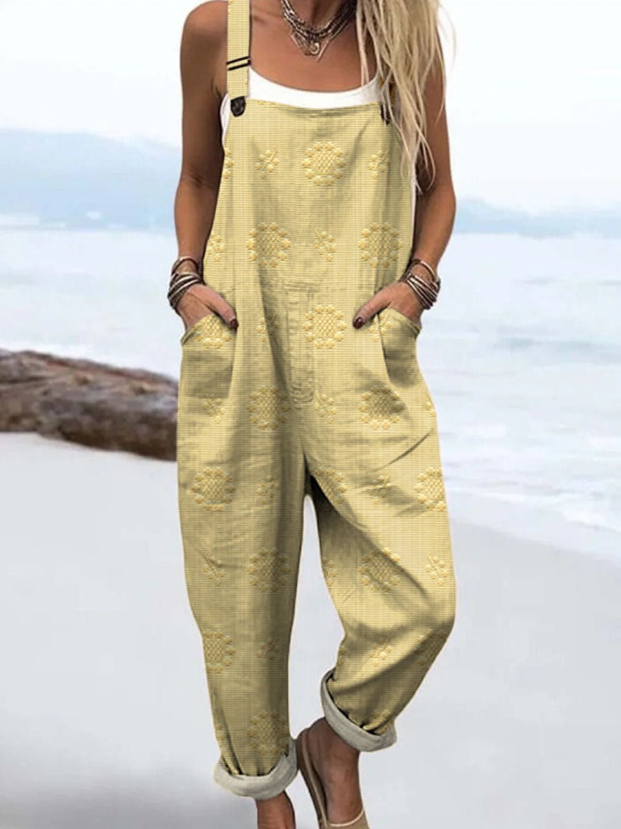 Amelia | Wide Leg Jumpsuit Adjustable Straps Relaxed Fit Pockets