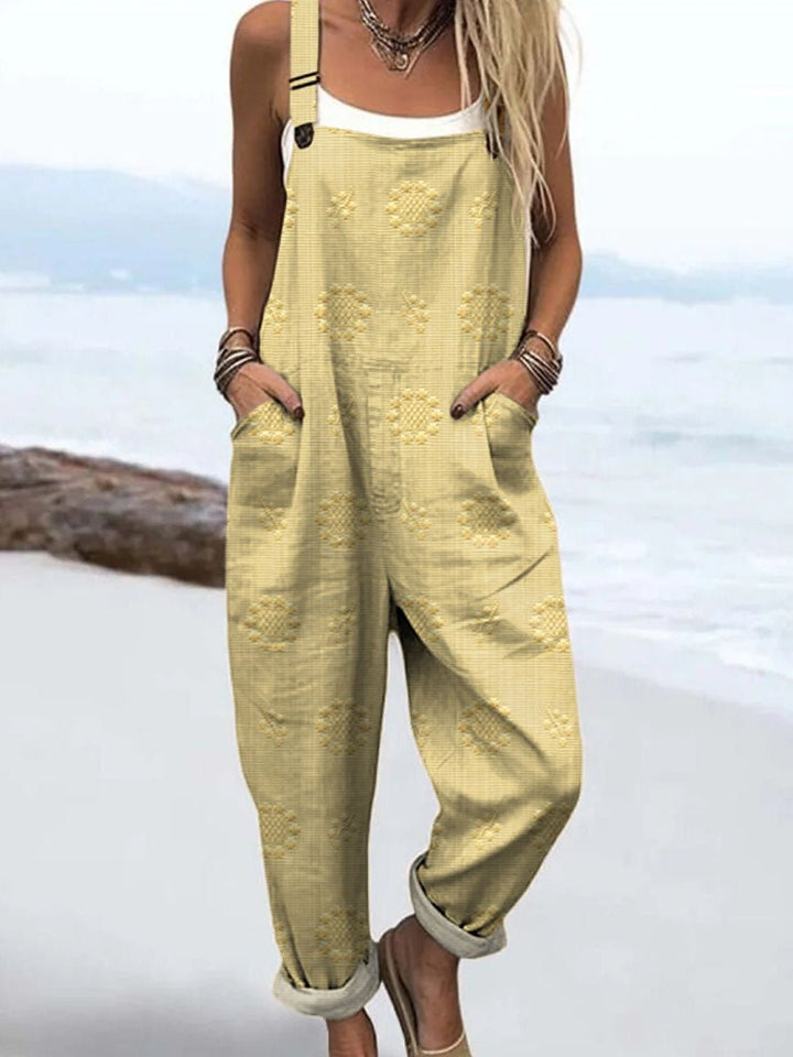 Amelia | Wide Leg Jumpsuit Adjustable Straps Relaxed Fit Pockets