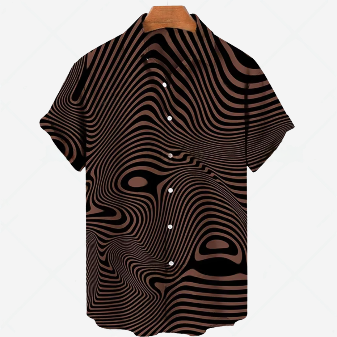 Chemise courte manche décontractée avec impression style sans effort pour toutes les occasions
